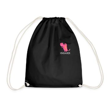 Wine Dino Red Wine Pink Dinosaur Vinosaur - Drawstring Bag - black - Front