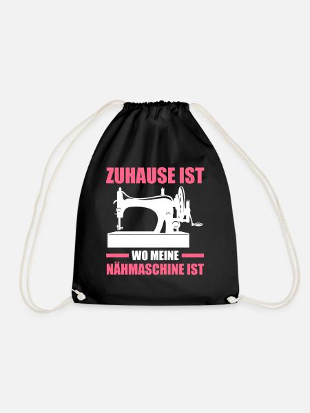 Näherin Nähmaschine Schneiderei - Turnbeutel - Schwarz