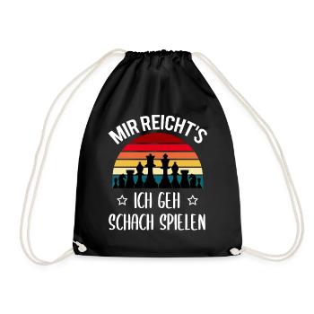 Schach Schachfiguren Schachspieler Spruch Geschenk - Turnbeutel - Schwarz - Vorne