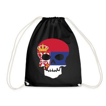 Serbia Skull - Serbia - Drawstring Bag - black - Front