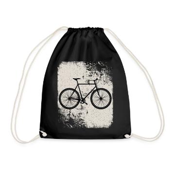 Bicycle Vintage Style - Bicycle Motif - Drawstring Bag - black - Front