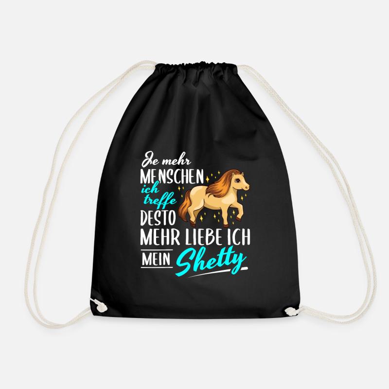 Shetty Pony Spruch Shetlandpony Pferd Geschenk - Turnbeutel - Schwarz