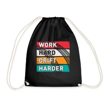 Work Hard Drift Driften Auto Tuning Drifter - Sac de sport léger - noir - Devant
