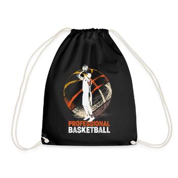 Professional Basketball Sport Dunking Basket - Drawstring Bag - black - Front