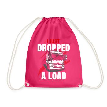 Trucker LKW Fahrer Fernfahrer Brummi Geschenk - Turnbeutel - Fuchsia - Vorne