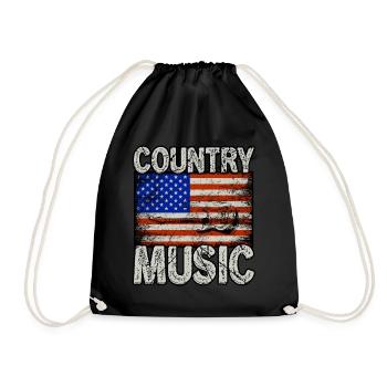 Country Musique Amérique Drapeau - Sac de sport léger - noir - Devant