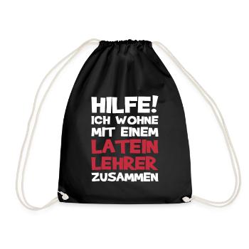 Lateinlehrer Lehrer Latein Lustiges Geschenk - Turnbeutel - Schwarz - Vorne