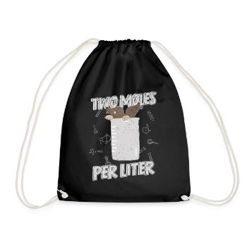 Mole Liter Chemist Laboratory Word joke Pun Chemistry - Drawstring Bag - black - Front