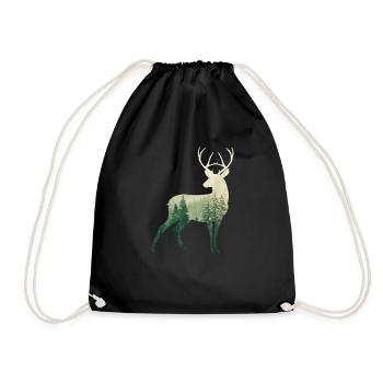 deer - Drawstring Bag - black - Front