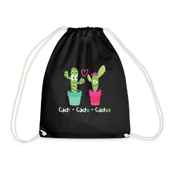 Kaktus Pflanze Cacti Cactu Cactus In Love - Turnbeutel - Schwarz - Vorne