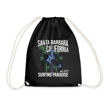 Santa Barbara California Surfer Girl - Drawstring Bag - black - Front