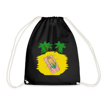 Vacationers Tourist Lazy Laziness Leisure Heat - Drawstring Bag - black - Front