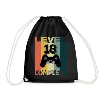 18th Birthday Young Man 2003 Level 18 Years Game - Drawstring Bag - black - Front
