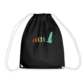 windsurfing evolution, windsurf - Turnbeutel - Schwarz - Vorne