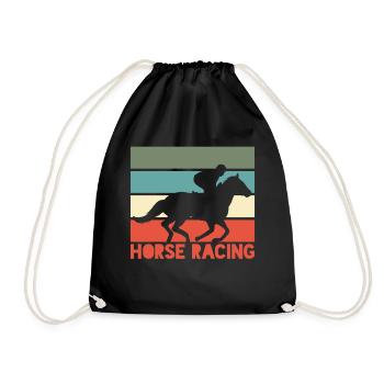 Course de chevaux Cavalier Jockey Retro - Sac de sport léger - noir - Devant