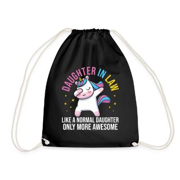 Daughter-in-law Einhorn - Drawstring Bag - black - Front