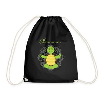 turtle - Drawstring Bag - black - Front