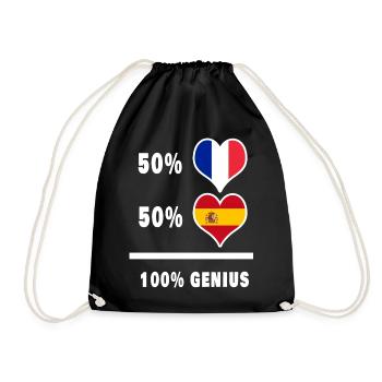 France et Espagne 100 % Genial / Cadeau - Sac de sport léger - noir - Devant