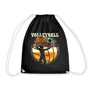 Volleyball Girls - Drawstring Bag - black - Front