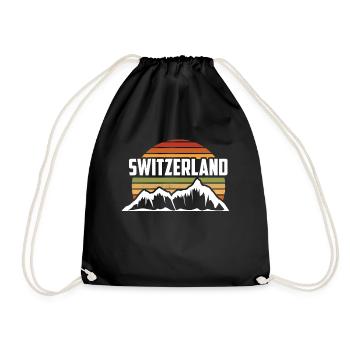 Schweizer Berge und Alpen Schweiz - Turnbeutel - Schwarz - Vorne