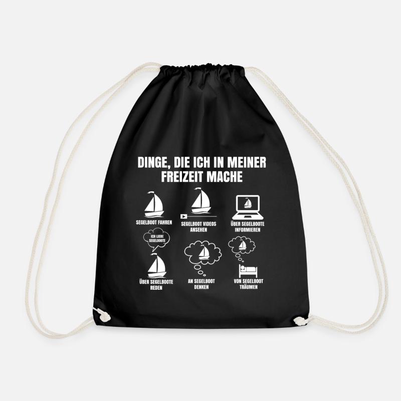 Dinge Die Ich In Meiner Freizeit Mache Segeln - Turnbeutel - Schwarz