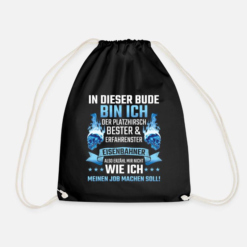 Lokführer, Eisenbahn, Zug Geschenk - Turnbeutel - Schwarz