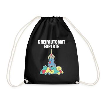 Greifautomat Experte Kirmes Schausteller Geschenk - Turnbeutel - Schwarz - Vorne