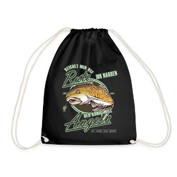 Geschenkidee für Angler - Turnbeutel - Schwarz - Vorne