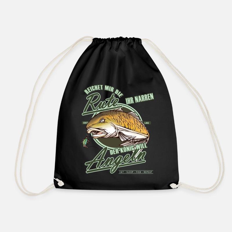Geschenkidee für Angler - Turnbeutel - Schwarz