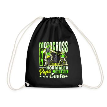 Motocross Papa Motorradfahrer Biker Geschenk - Turnbeutel - Schwarz - Vorne