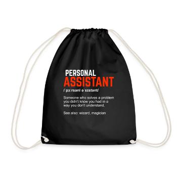 Personal Assistant Definition Gift - Drawstring Bag - black - Front