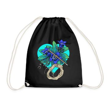 Heart Gentian Outdoor MountaineerIng Mountains Climbing - Drawstring Bag - black - Front