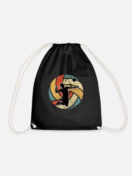 Volleyball Smashing Volleyballer Volleyballer - Drawstring Bag - black