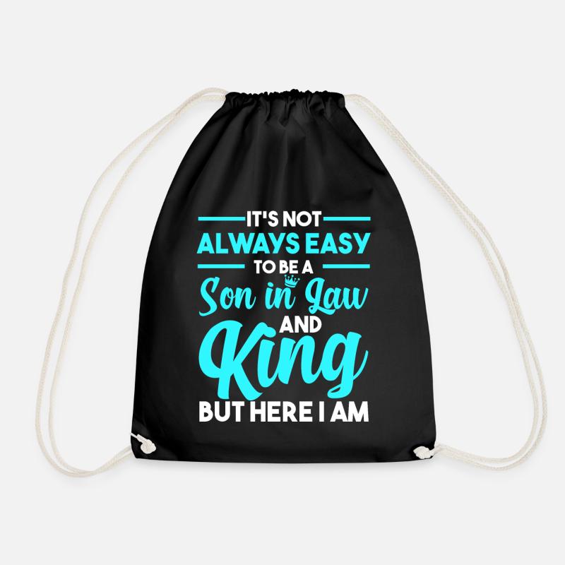 Son-in-law gift - Drawstring Bag - black