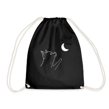 Chihuahua Puppy touch Moon - Sac de sport léger - noir - Devant