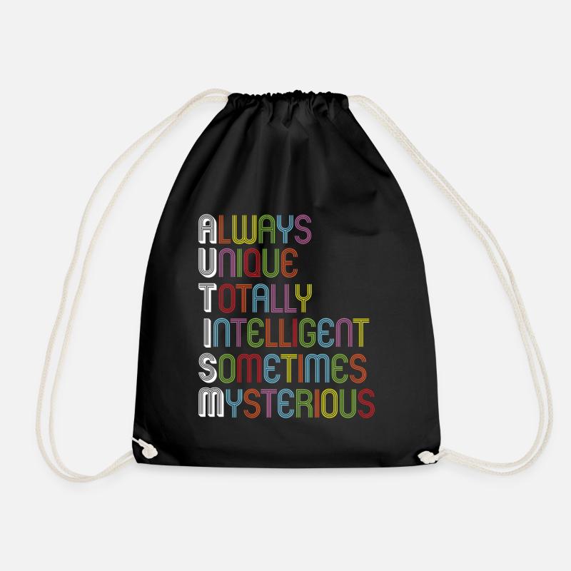 Autism Awareness - Drawstring Bag - black