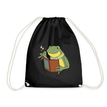 Cottagecore Grenouille Livre Amoureux de la nature - Sac de sport léger - noir - Devant
