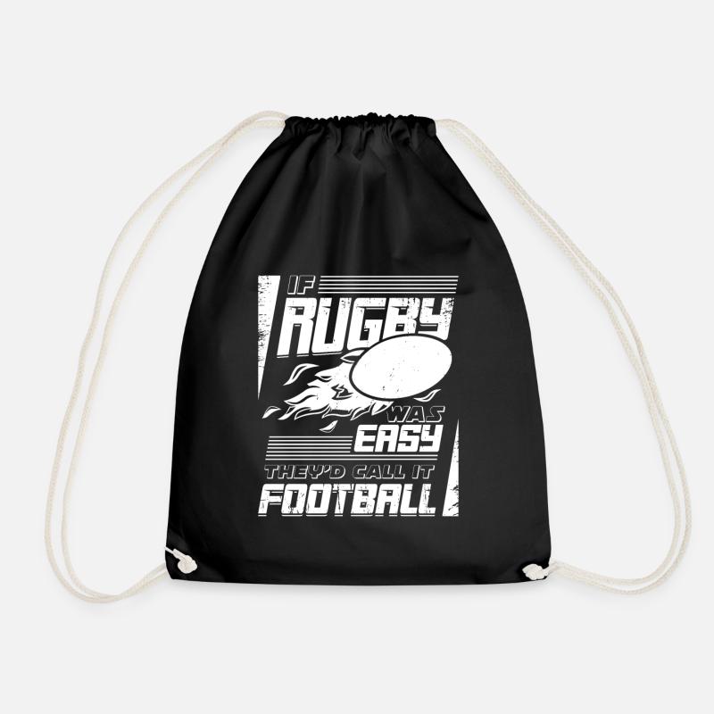 Funny Rugby Sports Rugby Player Gift - Drawstring Bag - black