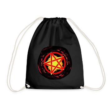 Satan Teufel Pentagramm Hölle Tod Ritual Okkult - Turnbeutel - Schwarz - Vorne