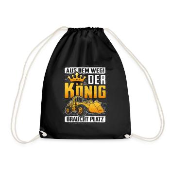 Radlader Bagger Radladerfahrer Geschenk Baustelle - Turnbeutel - Schwarz - Vorne