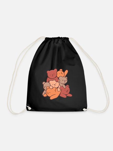 Teddybär Kuscheltier Stofftier Kuscheln - Turnbeutel - Schwarz