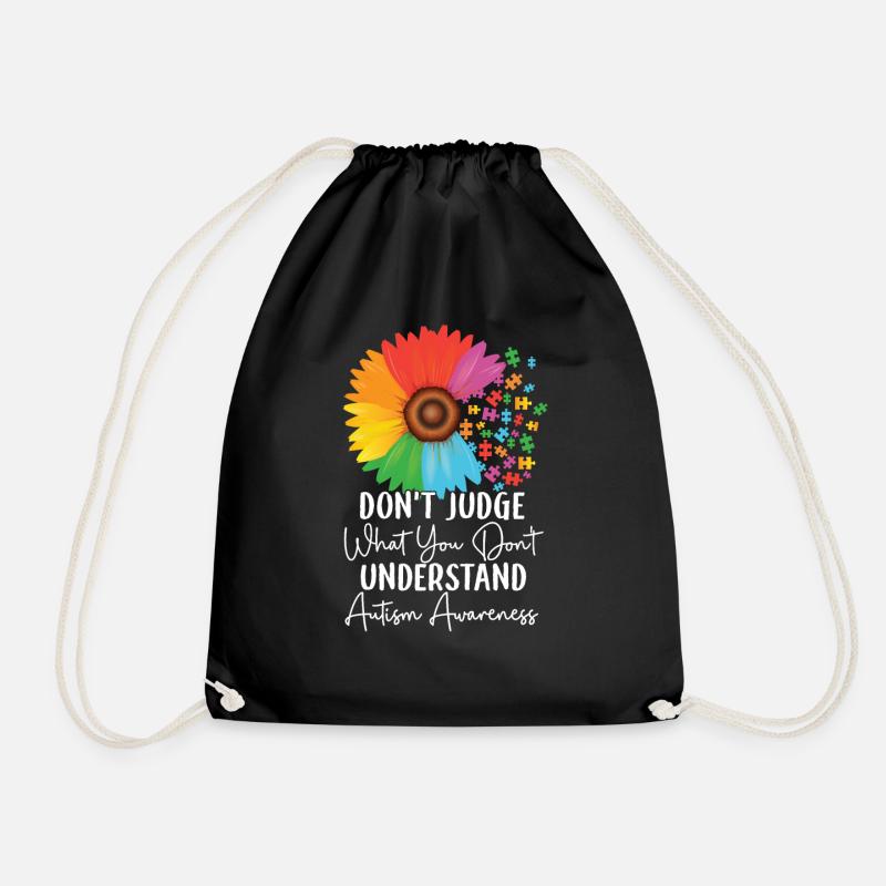 Autism Awareness - Drawstring Bag - black