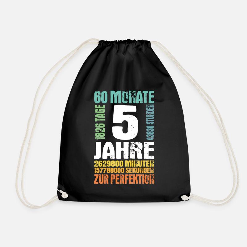 5. Geburtstag Jungen Mädchen 5 Jahre Geschenk - Turnbeutel - Schwarz