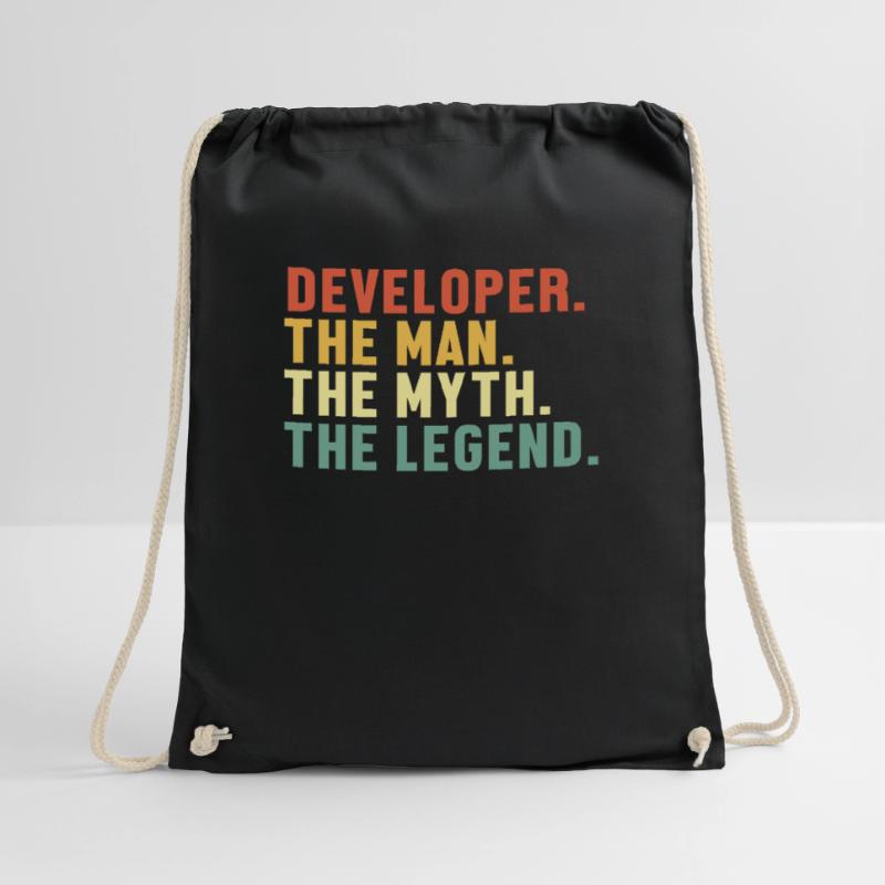 Developer Man Myth Legend Quality Engineer Devops Drawstring Bag