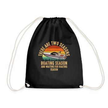 Two Seasons Of Boating, motor boating - Drawstring Bag - black - Front