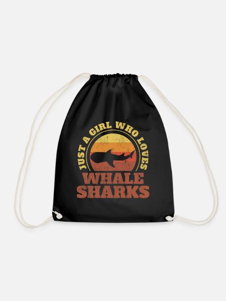Whale shark marine biologist whale shark lover - Drawstring Bag - black