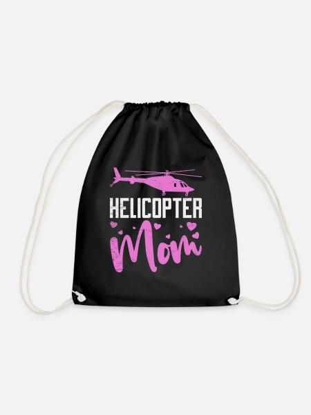 Helikopter Mama Kinder Mutter Eltern - Turnbeutel - Schwarz