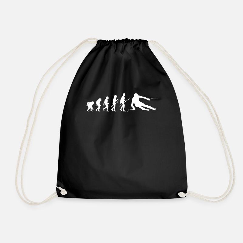 Ski Ski Ski Ski Gear - Drawstring Bag - black