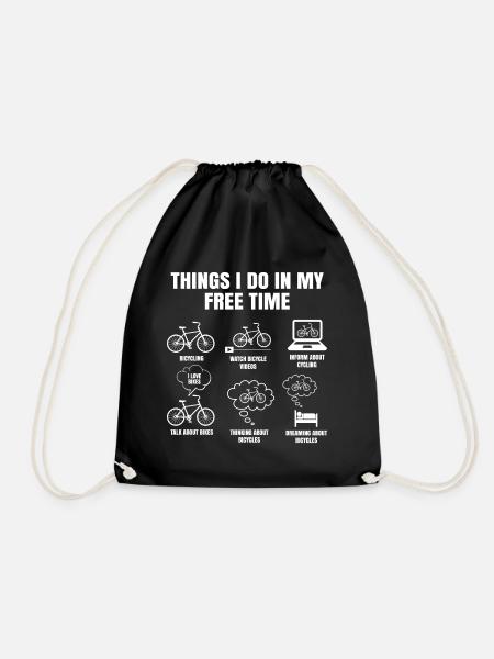 Things I Do In My Free Time Biker Cycling - Turnbeutel - Schwarz
