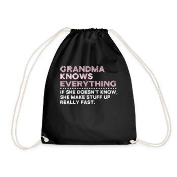 Grandma Knows Everything - Sac de sport léger - noir - Devant